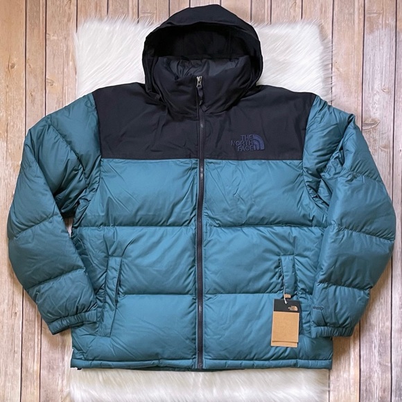 The North Face Men’s Eco Nuptse Jacket In Mallard Blue Aviator Navy - Picture 4 of 9